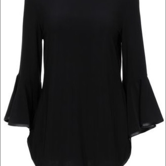 Joseph ribkoff designer bell sleeve scoop neck black top - Picture 6 of 6